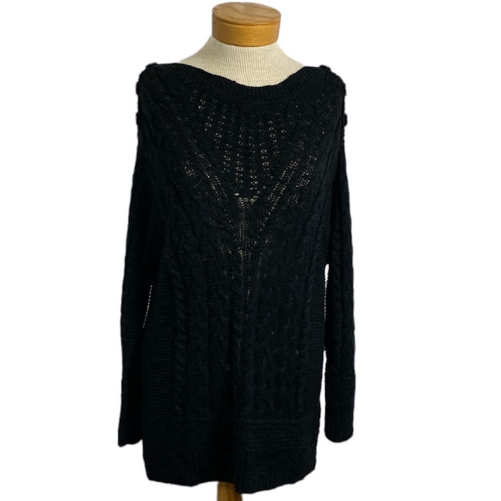 Vintage America Black Tunic Sweater Small